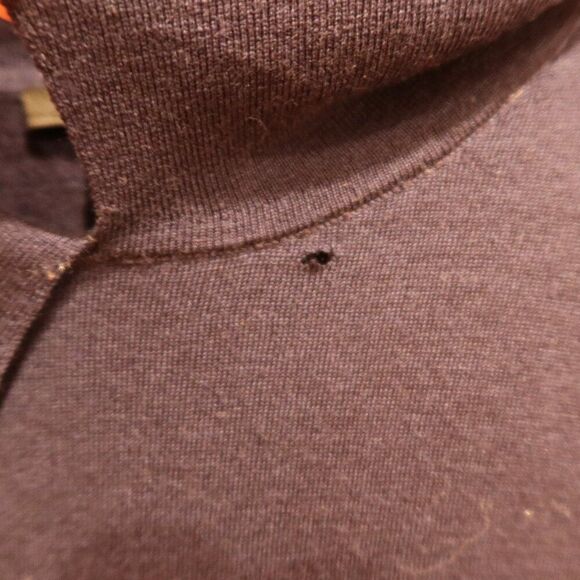 COS sweater dress tunic navy blue 100% wool 100% silk collar long sleeve S flaw - Picture 11 of 12